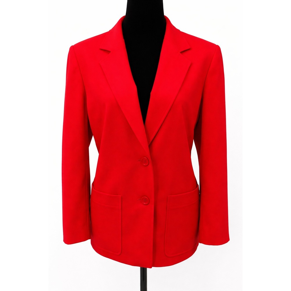 Pendleton Woolen Mills Womens Single‎ Breasted Blazer Size 14 Red Virgin Wool
